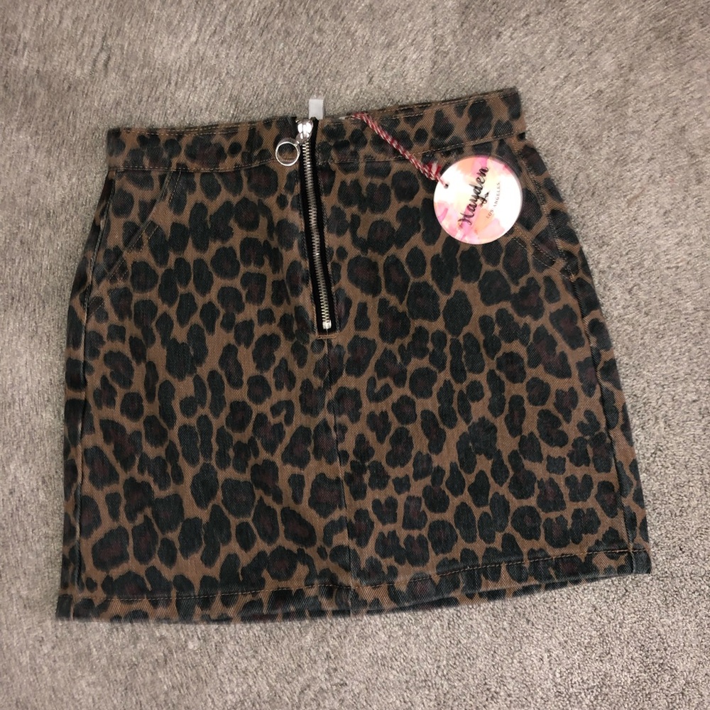 NWT Hayden Los Angeles cheetah jeans skirt